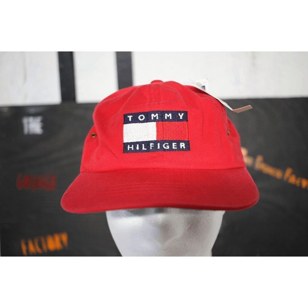 Tommy Hilfiger Red Logo Hat Adjustable Strapback Cap - NWT